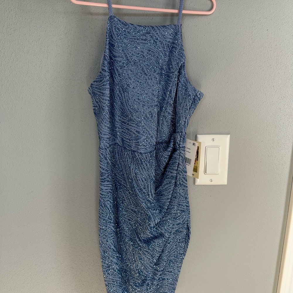 NWT Glittery Blue Sleeveless Dress
